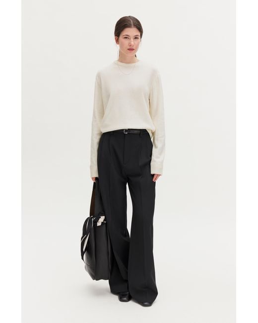 Filippa K White Soft Wool Crewneck Sweater