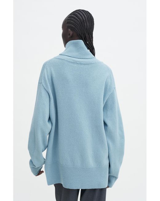 Filippa K Blue Relaxed Turtleneck Sweater