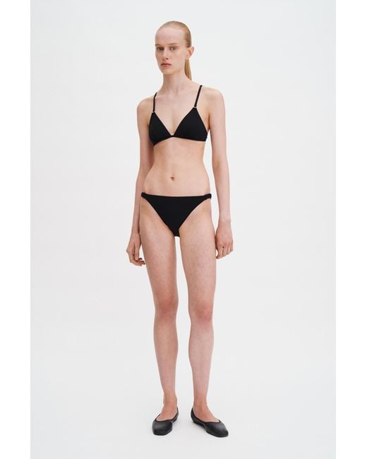 Filippa K Black Gathered Back Bikini Top