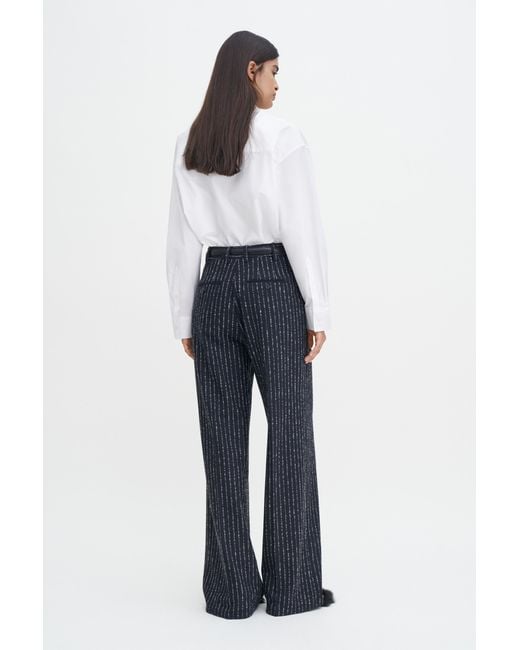Filippa K Blue Darcey Pinstripe Trousers