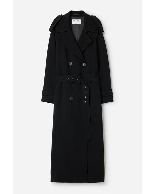Filippa K Black Draped Trench Coat