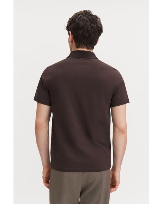 Filippa K Brown Stretch Cotton Polo T-Shirt for men