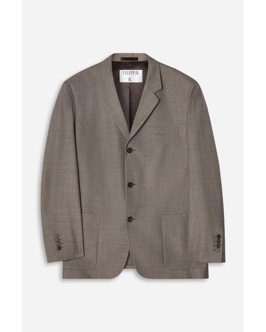 Filippa K Gray Wool Blend Patch Pocket Blazer for men