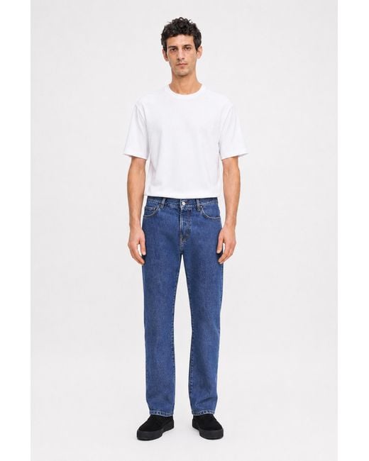Filippa K Blue Tapered Cropped Jeans for men