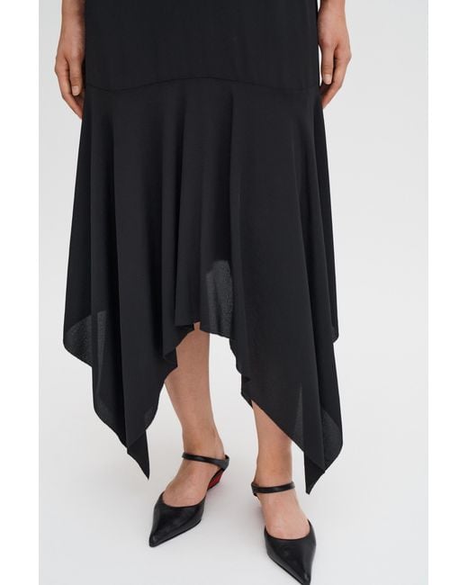 Filippa K Black Scarf Hem Dress
