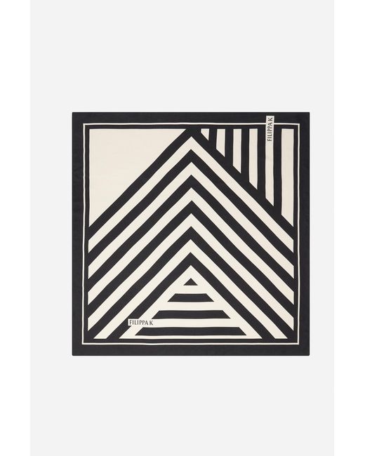 Filippa K Black Printed Silk Scarf