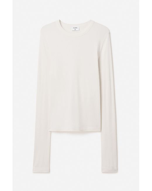Filippa K White Soft Ribbed Jersey Top