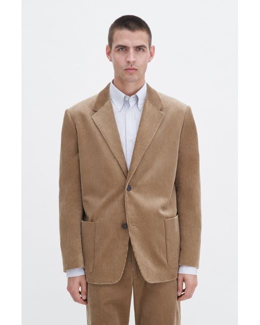 Filippa K Natural Corduroy Patch Pocket Blazer for men