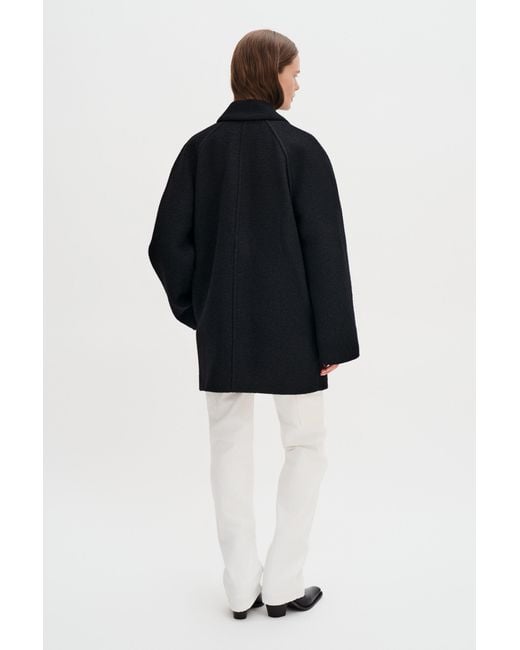 Filippa K Blue Double Breasted Boiled Wool Ja