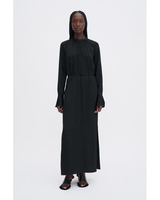 Filippa K Black Gathered Raglan Dress