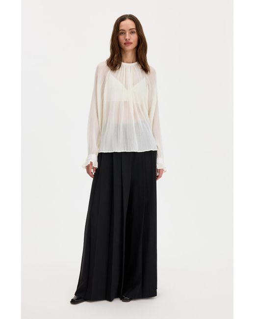 Filippa K White Plissé Raglan Blouse