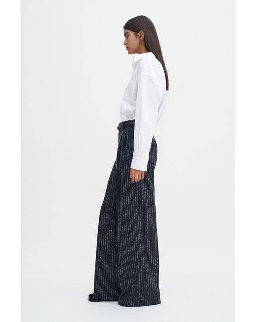 Filippa K Blue Darcey Pinstripe Trousers