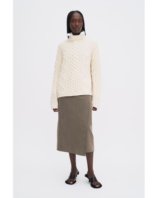 Filippa K Natural Wool Cable Knit Sweater