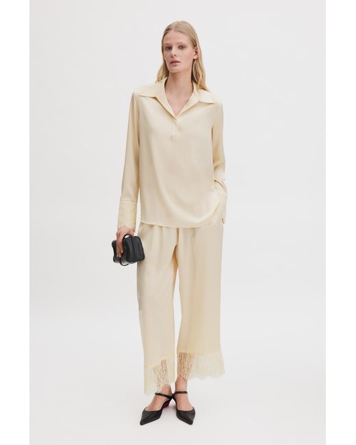 Filippa K Natural Lace Cuff Detail Blouse