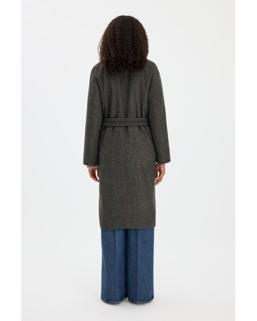Filippa K Black Charlotte Twill Belted Coat