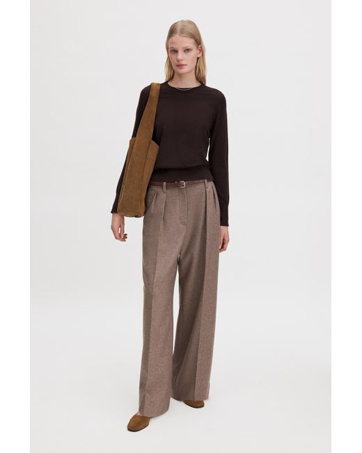 Filippa K Brown Merino R-Neck Sweater