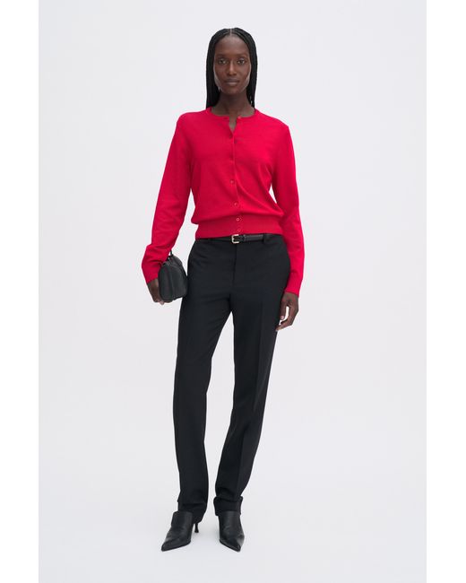 Filippa K Red Glossy Knit Cardigan