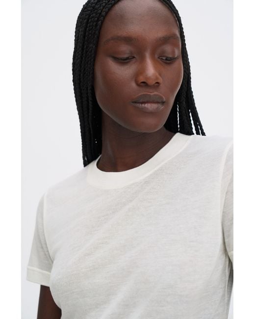 Filippa K White Lyocell Cashmere Tee