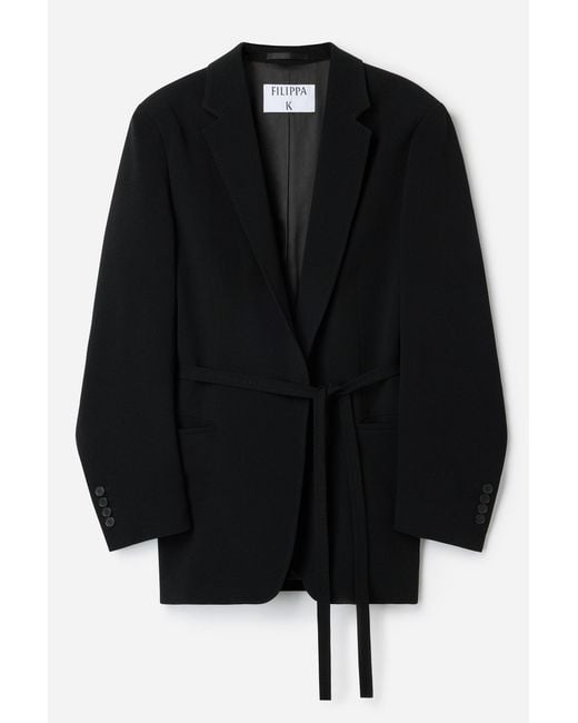 Filippa K Black Ashley Draped Blazer
