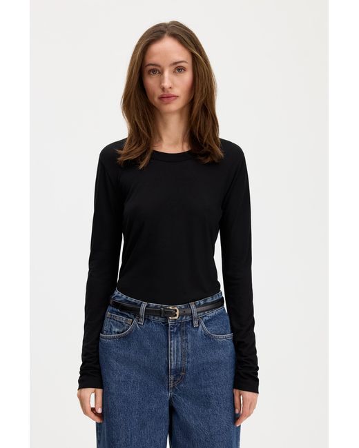 Filippa K Black Scooped Longsleeve Top