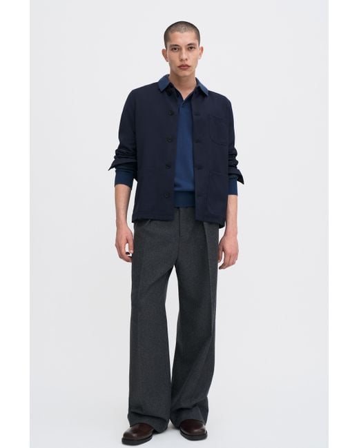 Filippa K Blue Knitted Polo Shirt for men