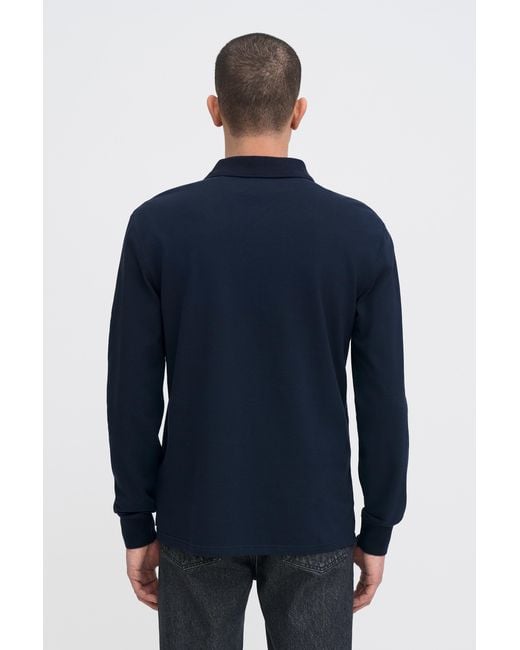 Filippa K Blue Cotton Piqué Polo Shirt for men