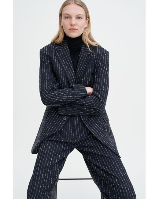 Filippa K Blue Davina Pinstripe Blazer