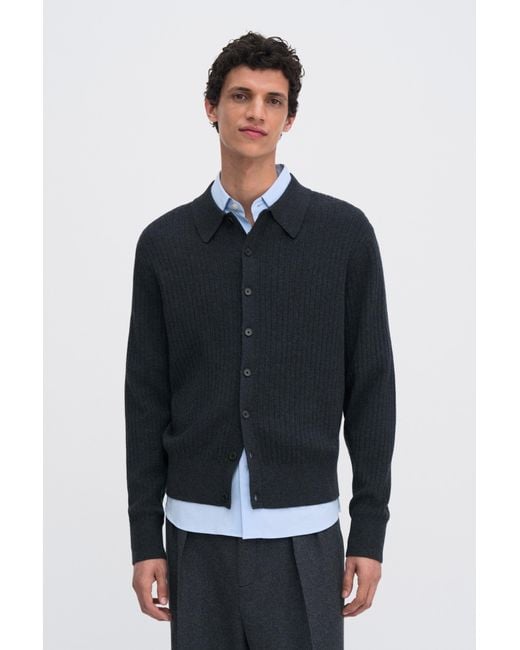 Filippa K Blue Cotton Merino Knit Shirt for men
