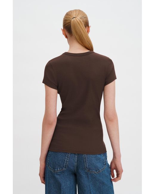Filippa K Blue Fine Rib Tee