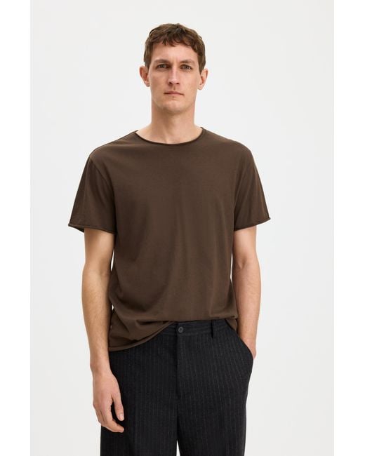 Filippa K Brown Roll Neck Tee for men