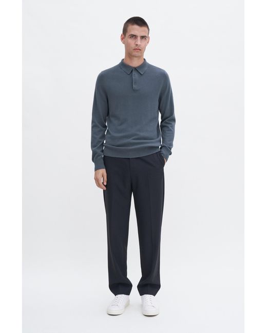 Filippa K Blue Knitted Polo Shirt for men