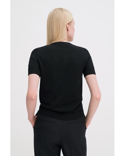 Filippa K Black Glossy Knit Top