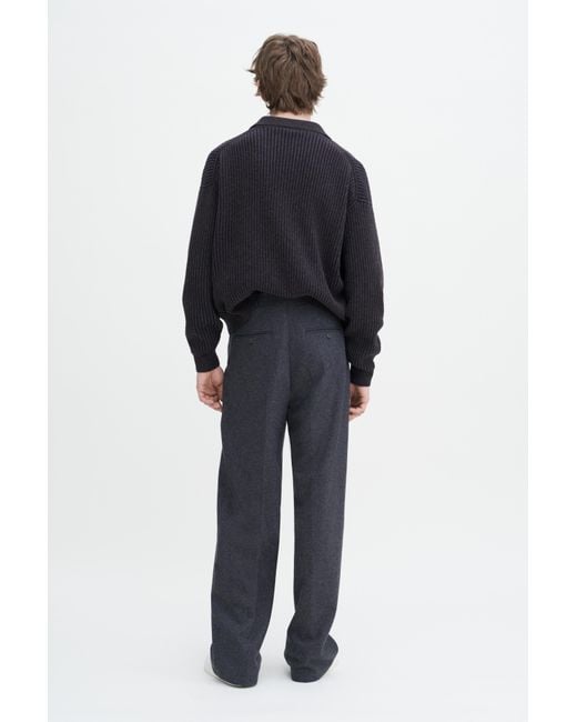 Filippa K Blue Oversized Pleated Wool Trousers for men