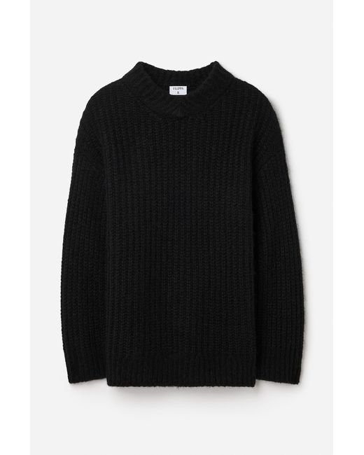 Filippa K Black Soft Alpaca V-Neck Sweater