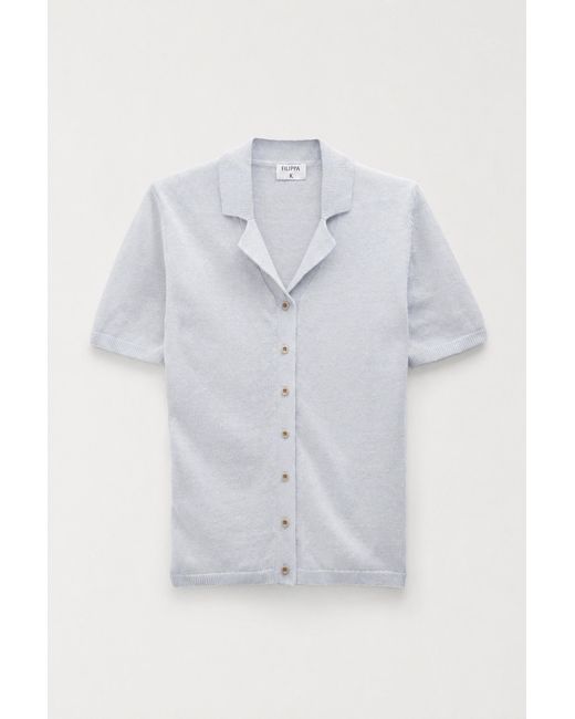 Filippa K White Cotton Linen Knit Top