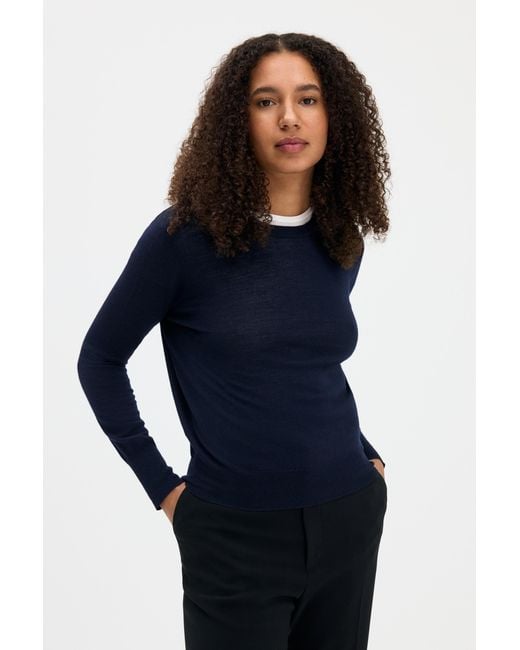 Filippa K Blue Merino R-Neck Sweater