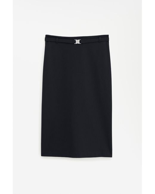 Filippa K Blue Belted Jersey Skirt