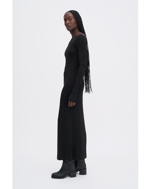 Filippa K Black Scooped Back Jersey Dress
