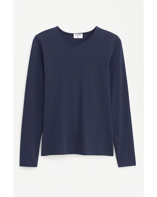 Filippa K Blue Cotton Stretch Long Sleeve