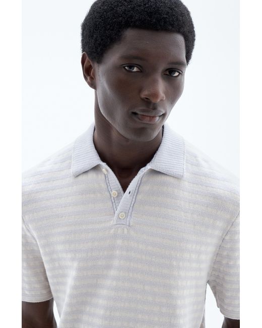 Filippa K White Knitted Polo Sweater for men