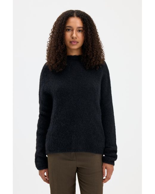 Filippa K Black Alpaca Funnelneck Sweater