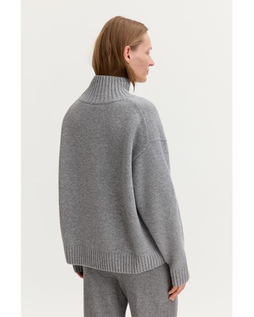 Filippa K Gray Wool Cashmere Turtleneck Sweat