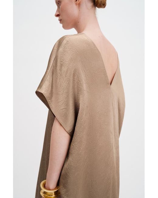 Filippa K Natural V-Neck Crinkle Kaftan