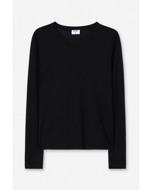 Filippa K Black Scooped Longsleeve Top