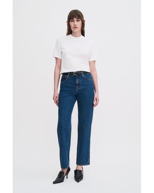 Filippa K Blue High Waisted Cropped Jeans