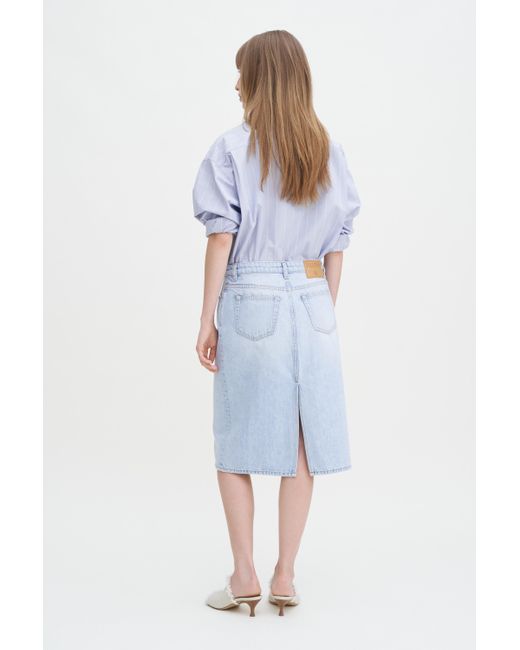 Filippa K Blue Denim Midi Skirt