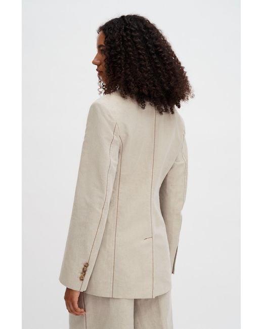 Filippa K Natural Brooke Linen Mariner Blazer