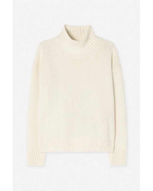 Filippa K White Wool Cashmere Turtleneck Sweat