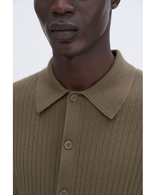 Filippa K Green Cotton Merino Knit Shirt for men