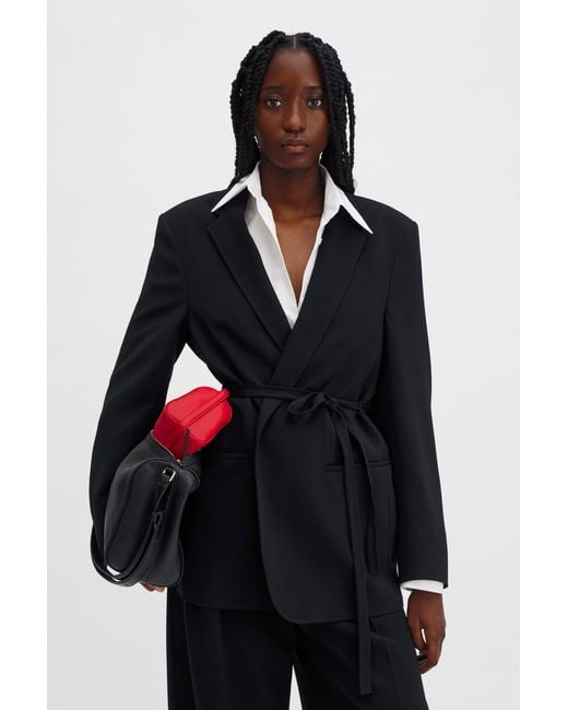 Filippa K Black Ashley Draped Blazer